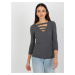 Lady's blouse with neckline cut-outs - grey