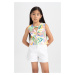 DEFACTO Girl's Patterned Sleeveless Blouse