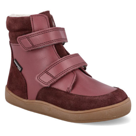 Barefoot detské zimné topánky Bundgaard - Basil Strap II TEX tmavo ružové