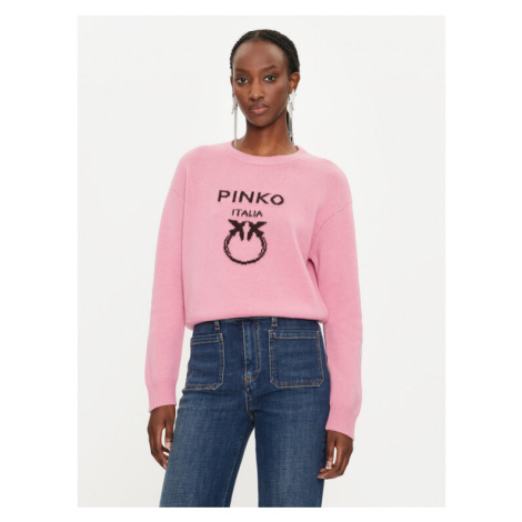 Pinko Sveter Logo Intersino 100414 Y7Z4 Ružová Regular Fit