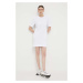 Šaty Armani Exchange biela farba, mini, rovný strih