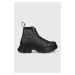 Členkové topánky Karl Lagerfeld Luna dámske, čierna farba, na platforme,