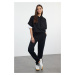 Trendyol Black Oversize/Wide Fit Hooded Thin Knitted Sweatshirt