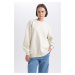 DEFACTO Oversize Fit Crew Neck Thick Sweatshirt