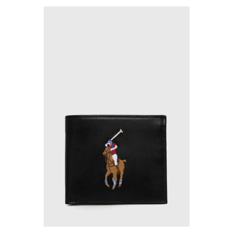 Kožená peňaženka Polo Ralph Lauren pánsky,čierna farba,405898356