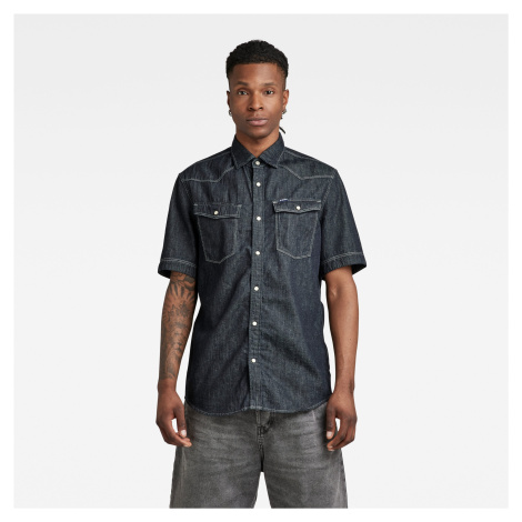 G-STAR Košeľa - 3301 slim shirt s\s modrá