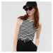 GAP Sleeveless Modal Shell Black White Stripe