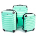 Zelená sada 3 plastových kufrov &quot;Premium&quot; - veľ. M, L, XL
