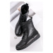 Čierne členkové šnurovacie topánky 2-25245