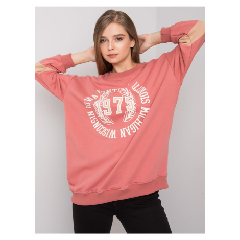 Dusty pink oversized cotton sweatshirt with print