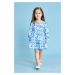 DEFACTO Baby Girl Floral Long Sleeve Seersucker Textured Dress