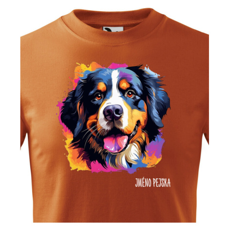 Detské tričko s potlačou plemena Bernský salašnícky pes s voliteľným menom