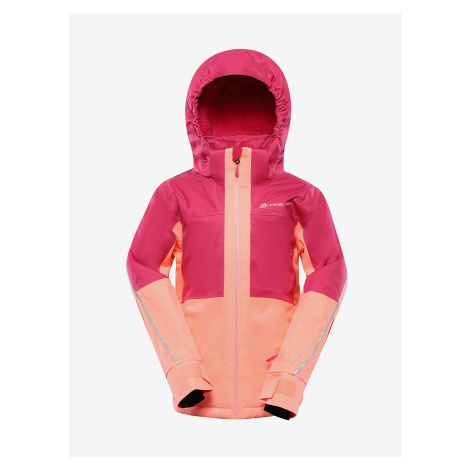Oranžovo-ružová dievčenská lyžiarska bunda s membránou PTX ALPINE PRO Reamo