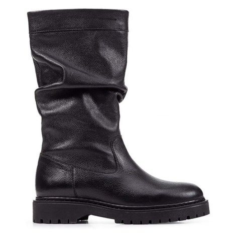 Členkové topánky Geox D BLEYZE H dámske, čierna farba, na plochom podpätku, D16QDH 00085 C9999