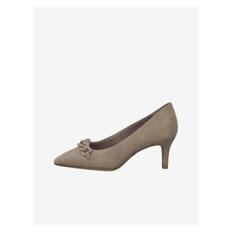 Beige leather pumps with heels Tamaris - Women