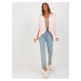 Light pink women's cardigan without closure