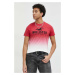 Bavlnené tričko Hollister Co. červená farba, vzorované
