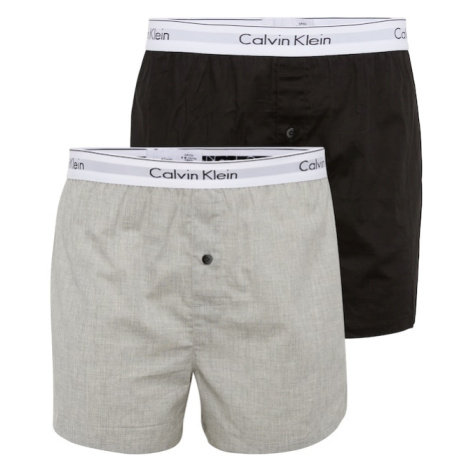 Calvin Klein Underwear Boxerky  sivá melírovaná / čierna