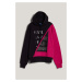 Mikina Karl Lagerfeld Jeans Klj Blocked Hoodie Black/Cabaret