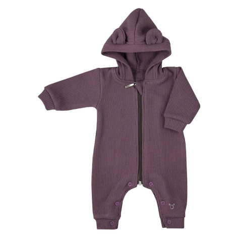 Dojčenský bavlnený overal s kapucňou a uškami Koala Pure purple 80 , 20C53680 Koala BABY