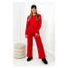 Bavlnený komplet Mikina + Nohavice so širokými nohavicami červený UNI