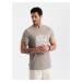 Ombre Men's motorcycle style printed t-shirt - ash