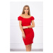 Ribbed dress with ruffles red