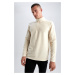 DEFACTO Regular Fit Stand-up Collar Fleece Sweatshirt