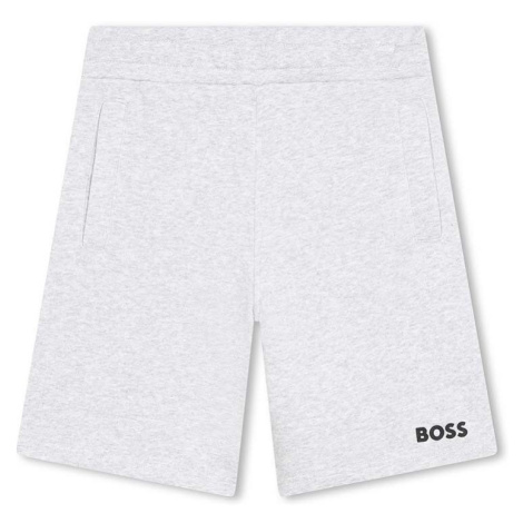 Detské krátke nohavice BOSS šedá farba Hugo Boss