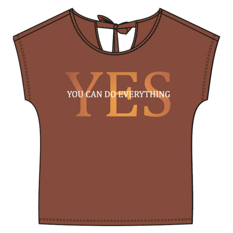 WOMEN'S T-SHIRT L-TS-4015 BROWN Moodo