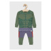 Detské bavlnené pyžamo GAP x Marvel zelená farba, vzorované