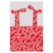 Detské bavlnené šaty zippy červená farba, mini, áčkový strih