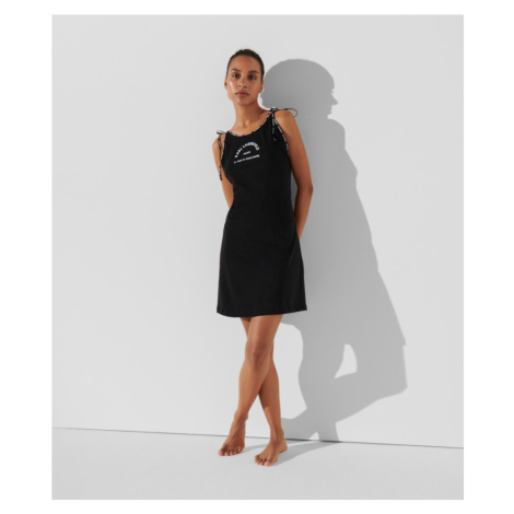 Plážové Oblečenie Karl Lagerfeld Logo Short Beach Dress Black