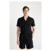 DEFACTO Modern Fit Short Sleeve Viscose Shirt