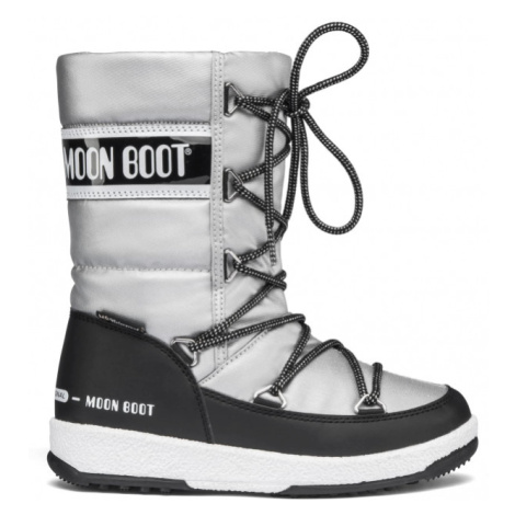 MOON BOOT-Girl Quilted WP silver/black Strieborná