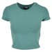 Women's Stretch Cropped Tee Jersey with Pale Leaf