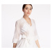 Pietro Filipi Lady's Wrap Dress With Silk White