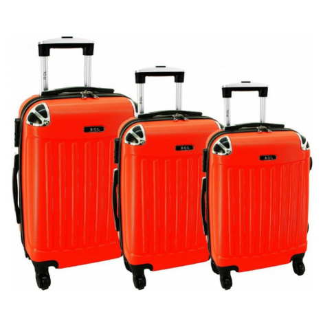 Oranžová 3-dielna sada plastových kufrov "Premium" - M, L, XL