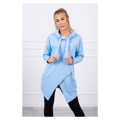 Tunic with clutch at the front Oversize cyan