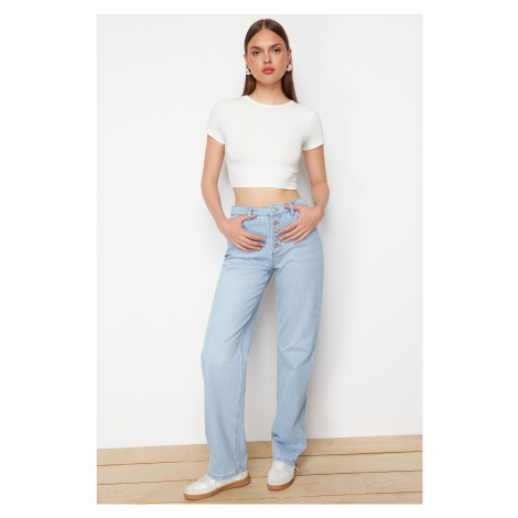 Trendyol Light Blue Low Waist Wide Leg Jeans