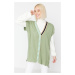 Trendyol Mint Collar Strip Detailed Knitwear Sweater