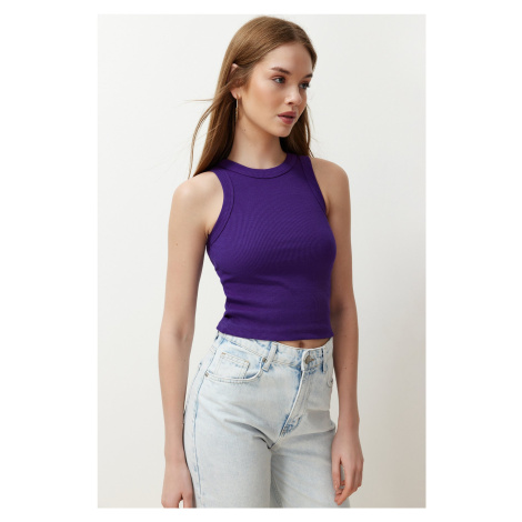 Trendyol Purple Barbell Neck Ribbed Flexible Knitted Undershirt