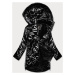 Ľahká čierna lesklá dámska bunda s lemovkami (LD7258BIG)