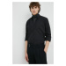 Košeľa Bruuns Bazaar pánska, čierna farba, regular, s golierom button-down