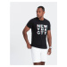 Ombre Men's printed cotton t-shirt - black