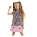 Denokids Cat Leopard Woven Girl's Pink Summer Dress