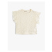 Koton Openwork Crop T-Shirt Sleeveless Ruffle Detail