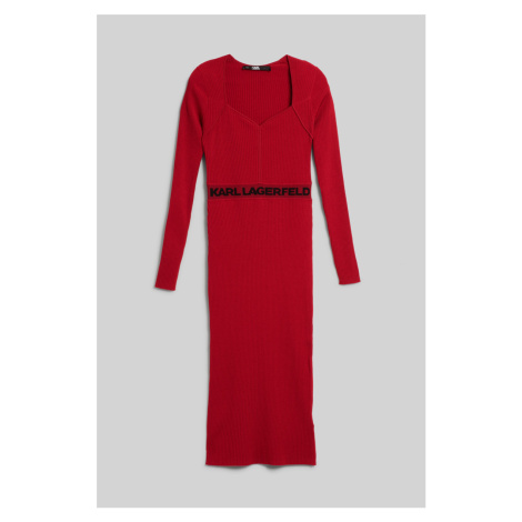 Šaty Karl Lagerfeld Lslv Logo Knit Dress Červená