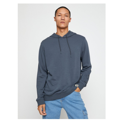 Koton Basic Hooded Sweatshirt Long Sleeve with Labels Printed