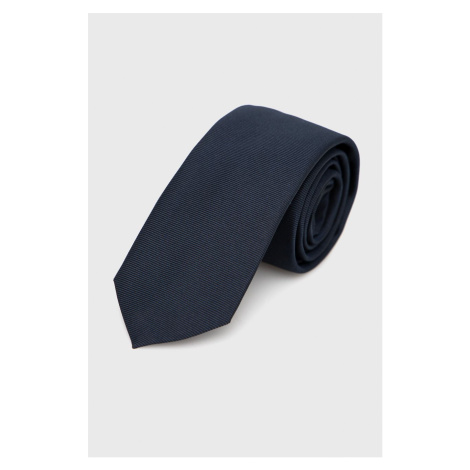 Hodvábna kravata HUGO tmavomodrá farba Hugo Boss